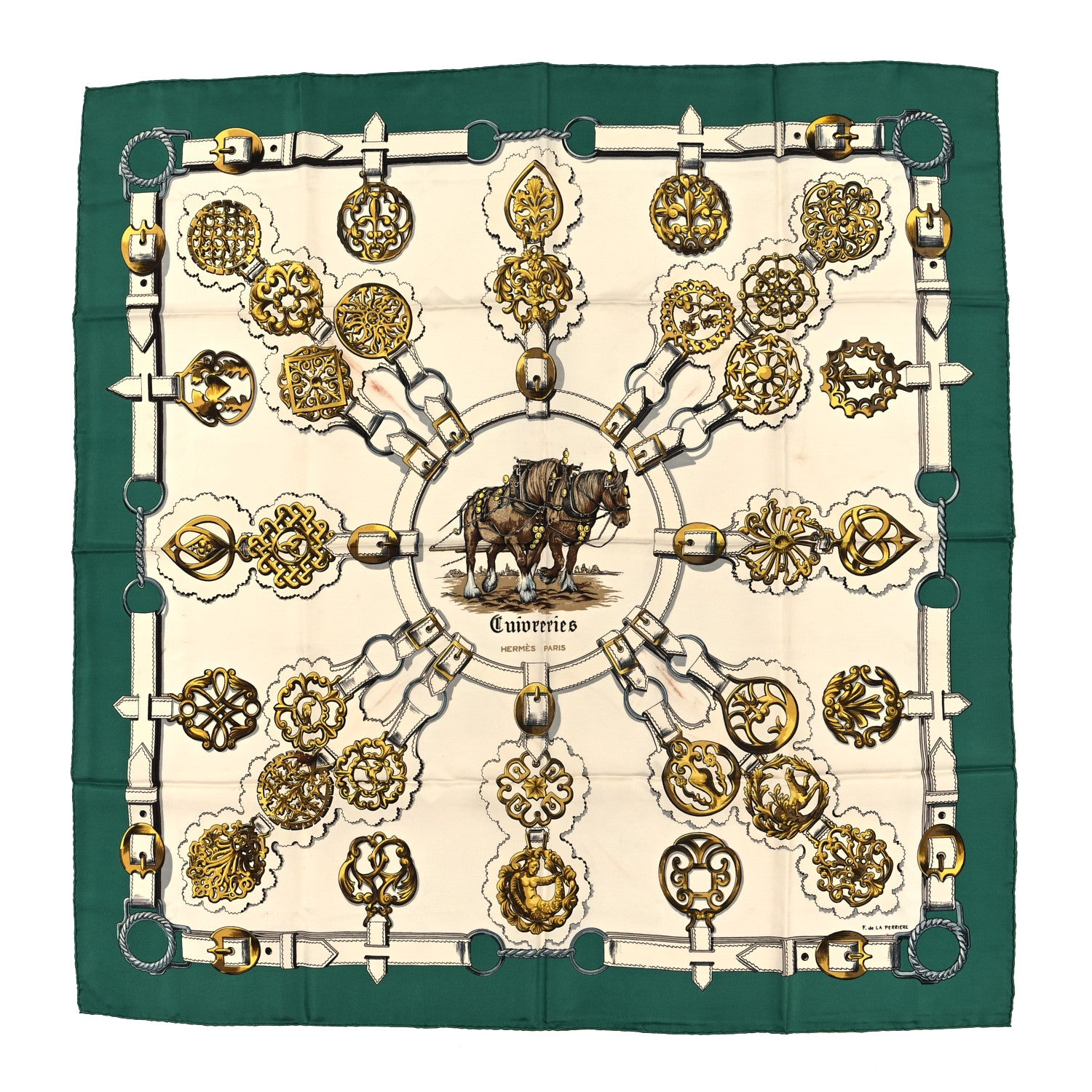 Hermes Silk Cuivreries Scarf 90 1 of 3
