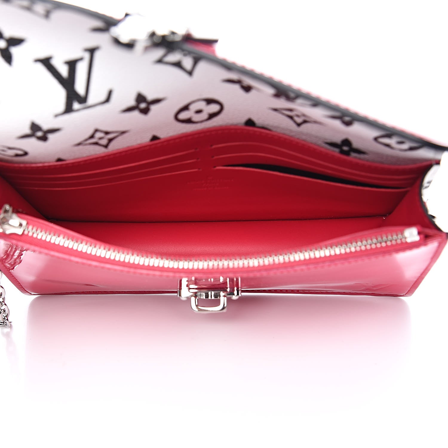 Louis Vuitton Patent Calfskin Monogram Cherrywood Chain Wallet Berlingot Pink 5 of 10