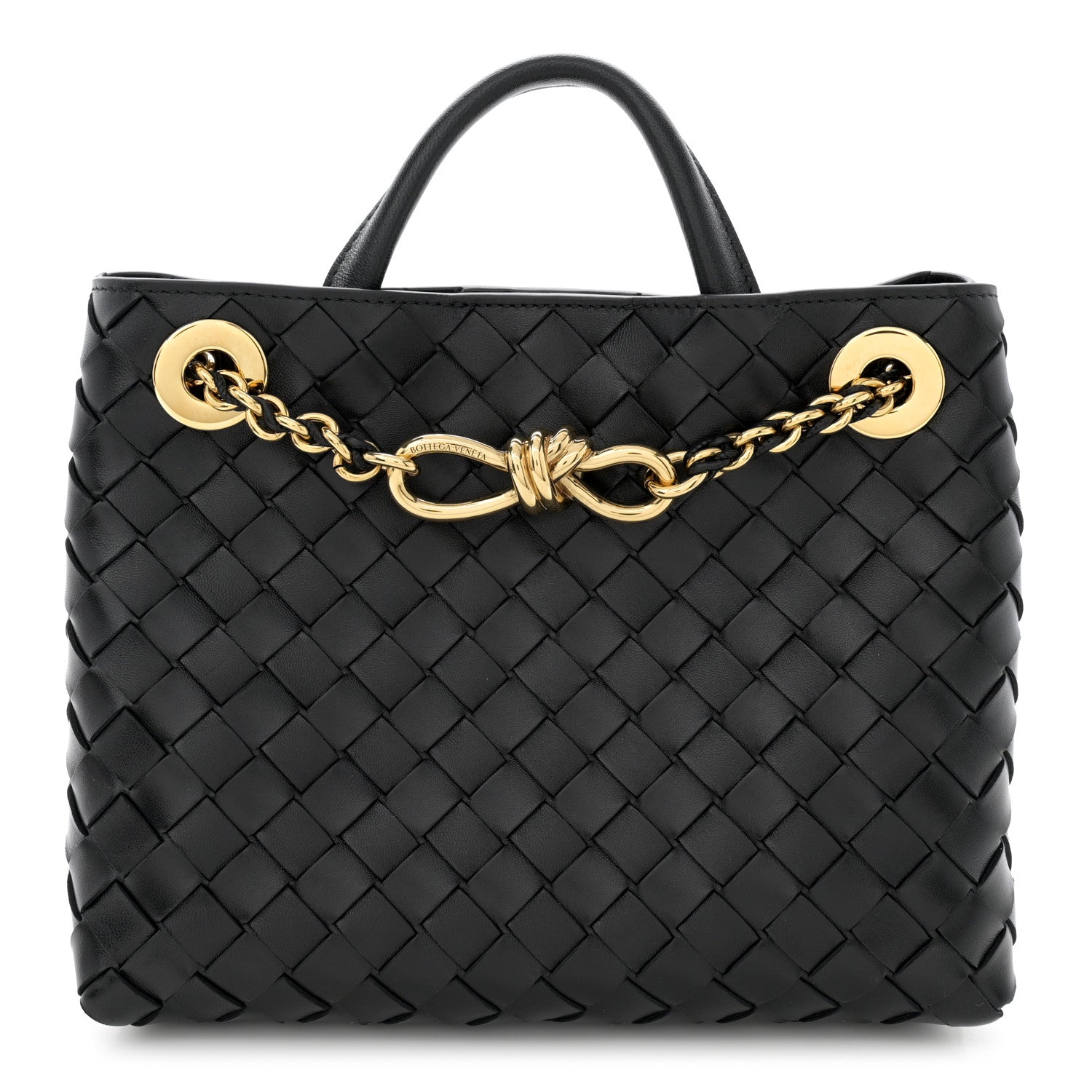 Bottega Veneta Nappa Intrecciato Small Andiamo With Chain Shoulder Bag Black 1 of 9