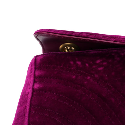 Gucci Velvet Matelasse Small GG Marmont Shoulder Bag Fuchsia Violet Cyclamen 12 of 12
