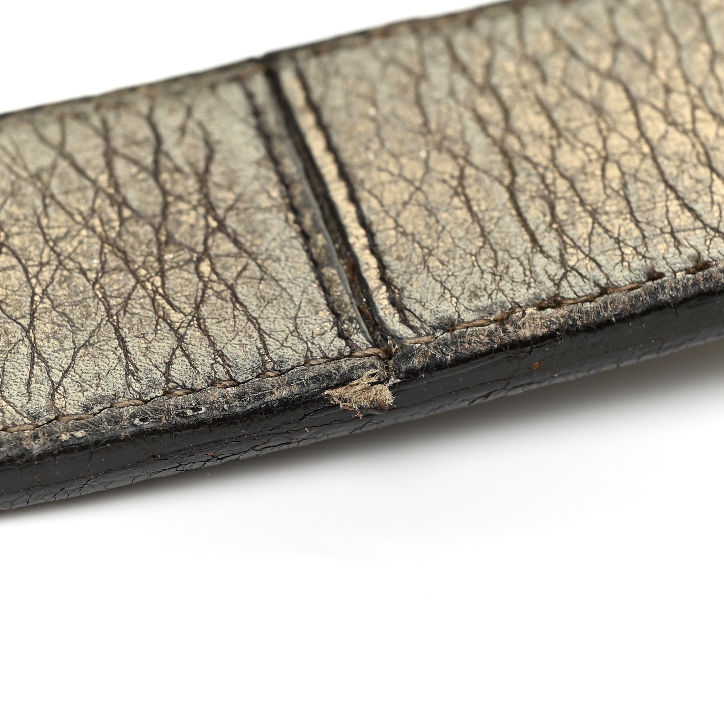 Metallic Vitello Daino Side Pocket Tote Bag Acciaio