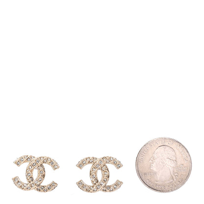 Chanel Crystal CC Earrings Light Gold 2 of 4