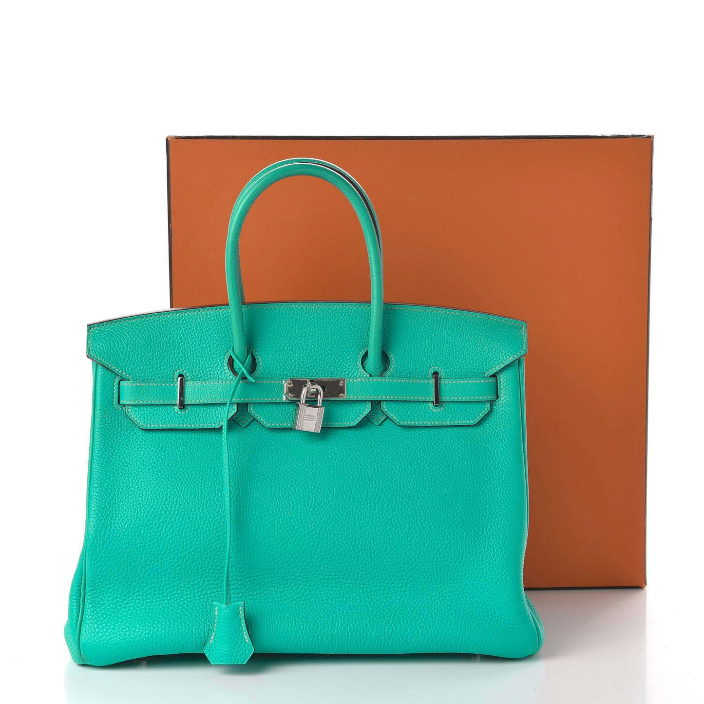 Togo Birkin 35 Bleu Paon