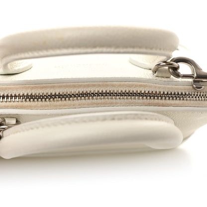Balenciaga Grained Calfskin XXS Ville Top Handle Bag White Black 13 of 16