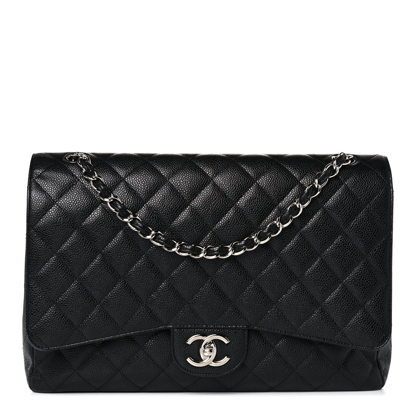 Caviar Quilted Maxi Double Flap Black