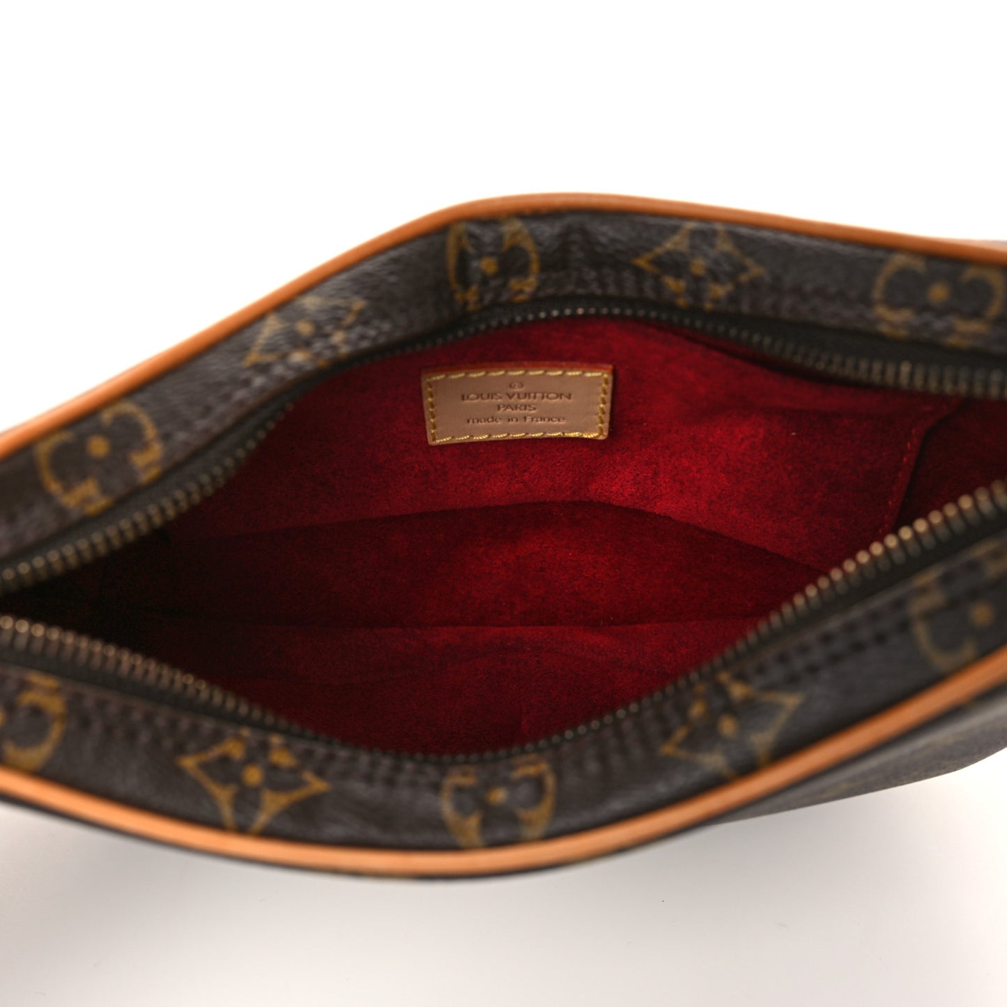 Satin Calfskin Suede Micro Tri-Color Luggage Almond