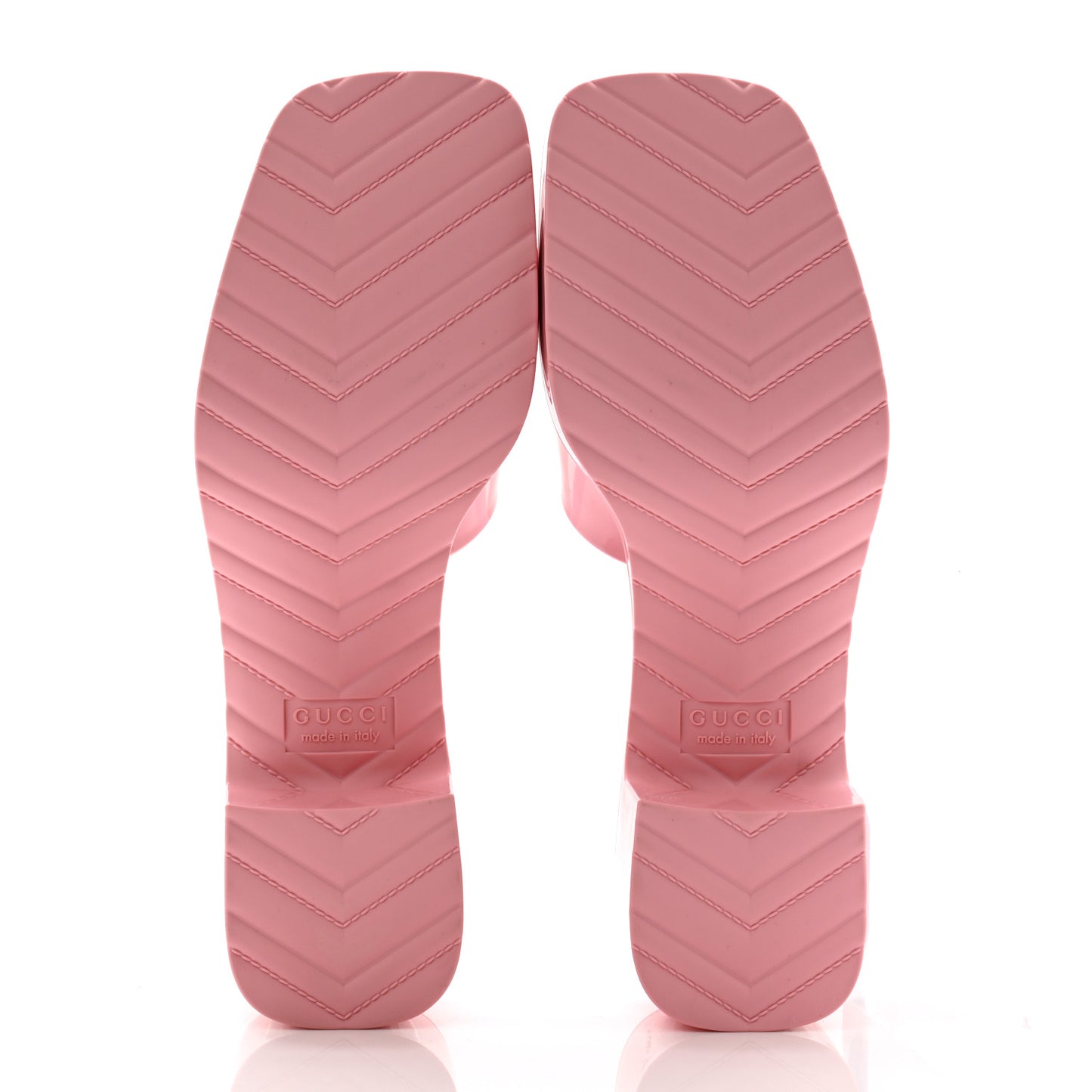 Rubber Gucci Logo Womens Platform 20/60mm Slide Sandals 38 Wild Rose