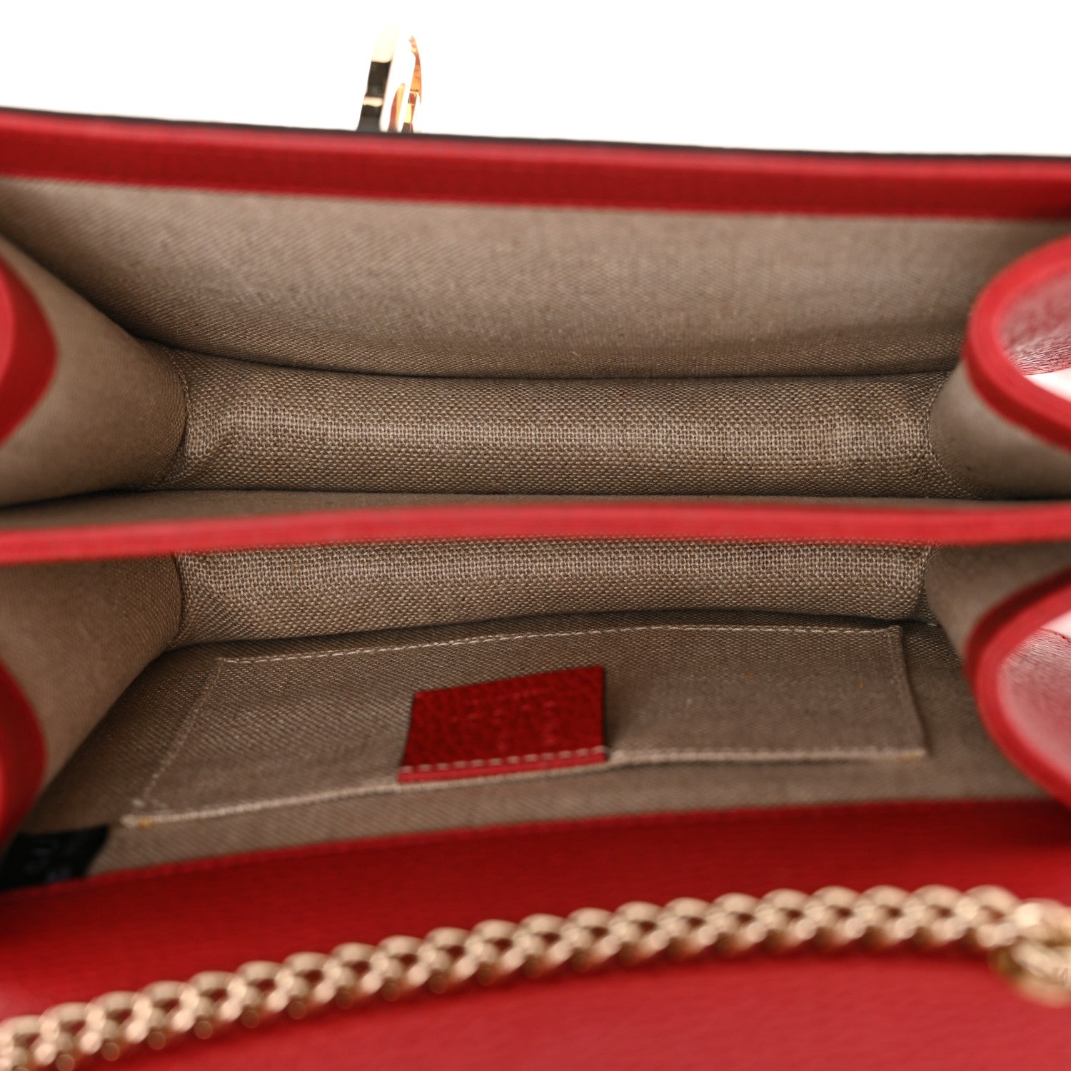 Gucci Dollar Calfskin Small Interlocking G Shoulder Bag Red 5 of 11