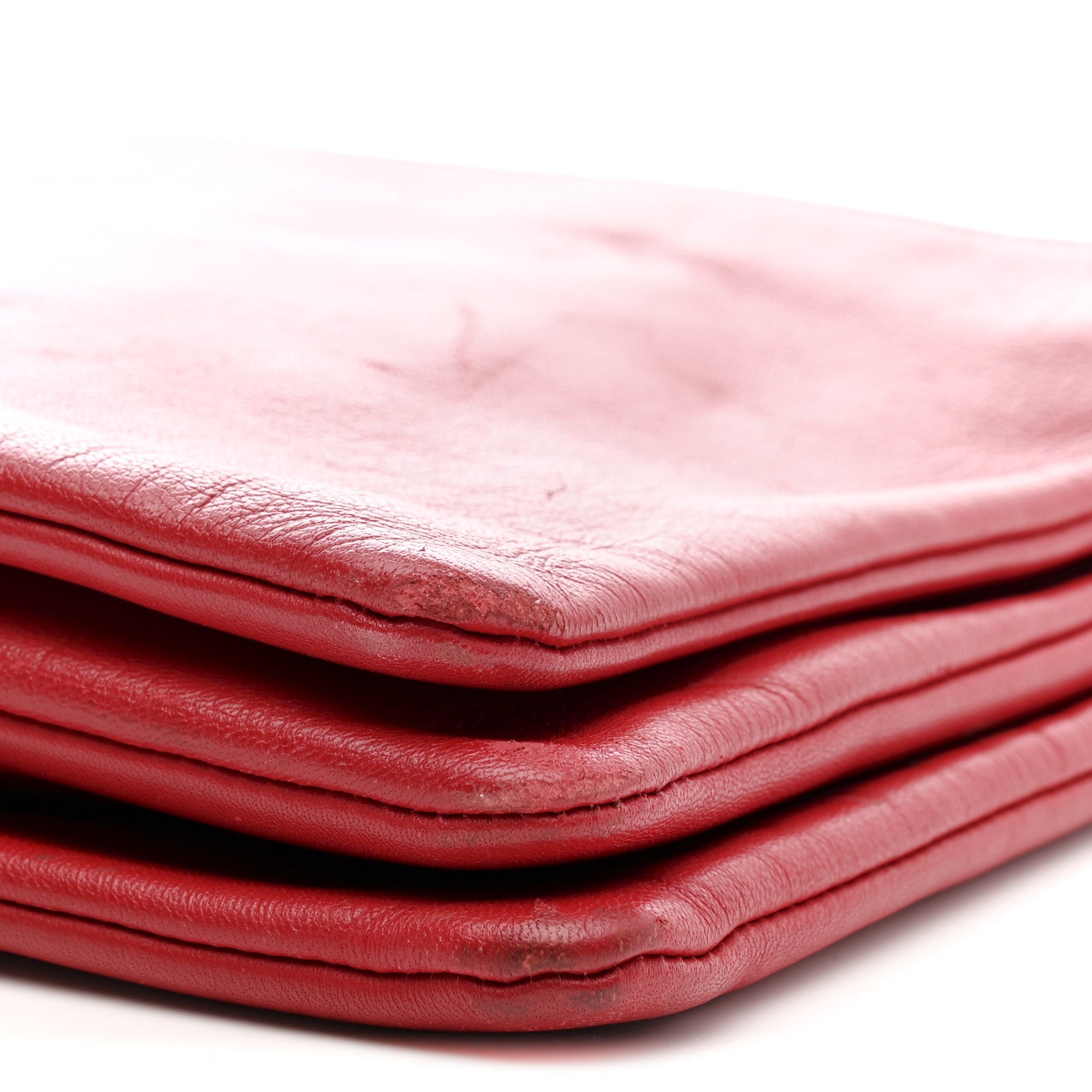 Celine Lambskin Large Trio Crossbody Bag Red 12 of 19