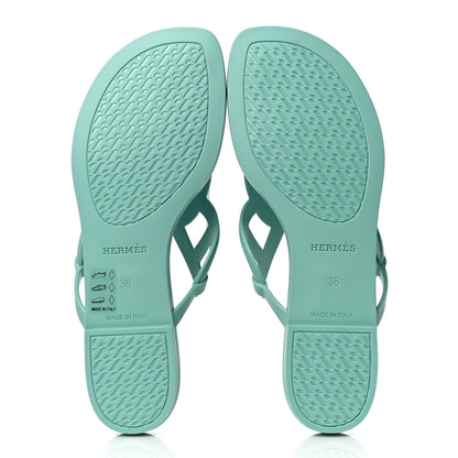 Hermes Rubber Womens Egerie Sandals 36 Vert Embrun 7 of 11