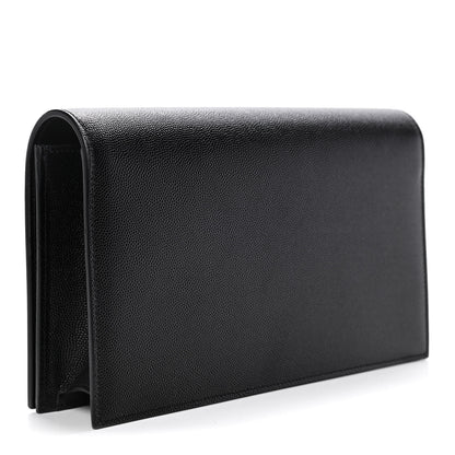 Saint Laurent Grain De Poudre Classic Monogram Kate Clutch Black 3 of 12