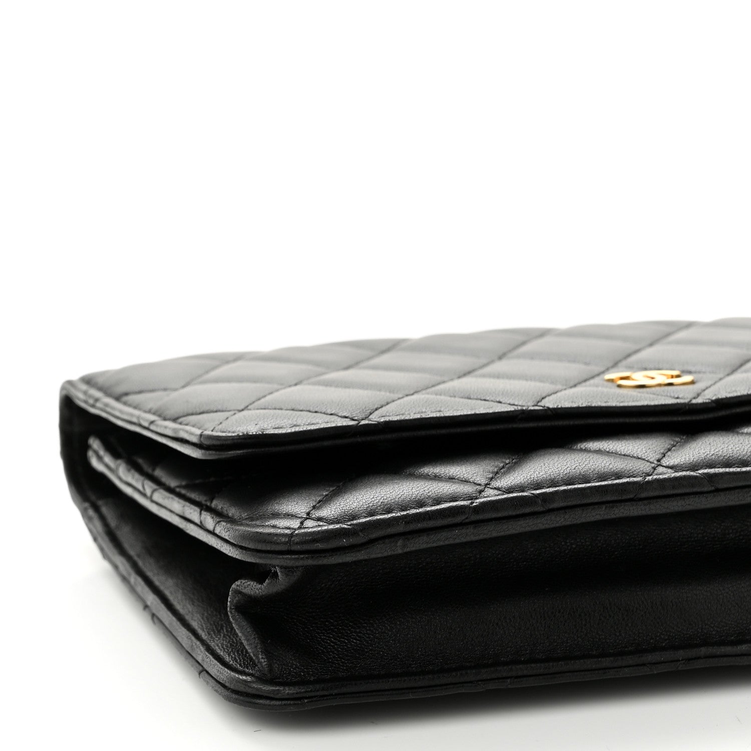 Chanel Lambskin Quilted Wallet On Chain WOC Black 10 of 11