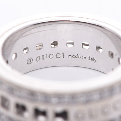 Gucci 18K White Gold Diamond Spinner Ring 52 6 4 of 5
