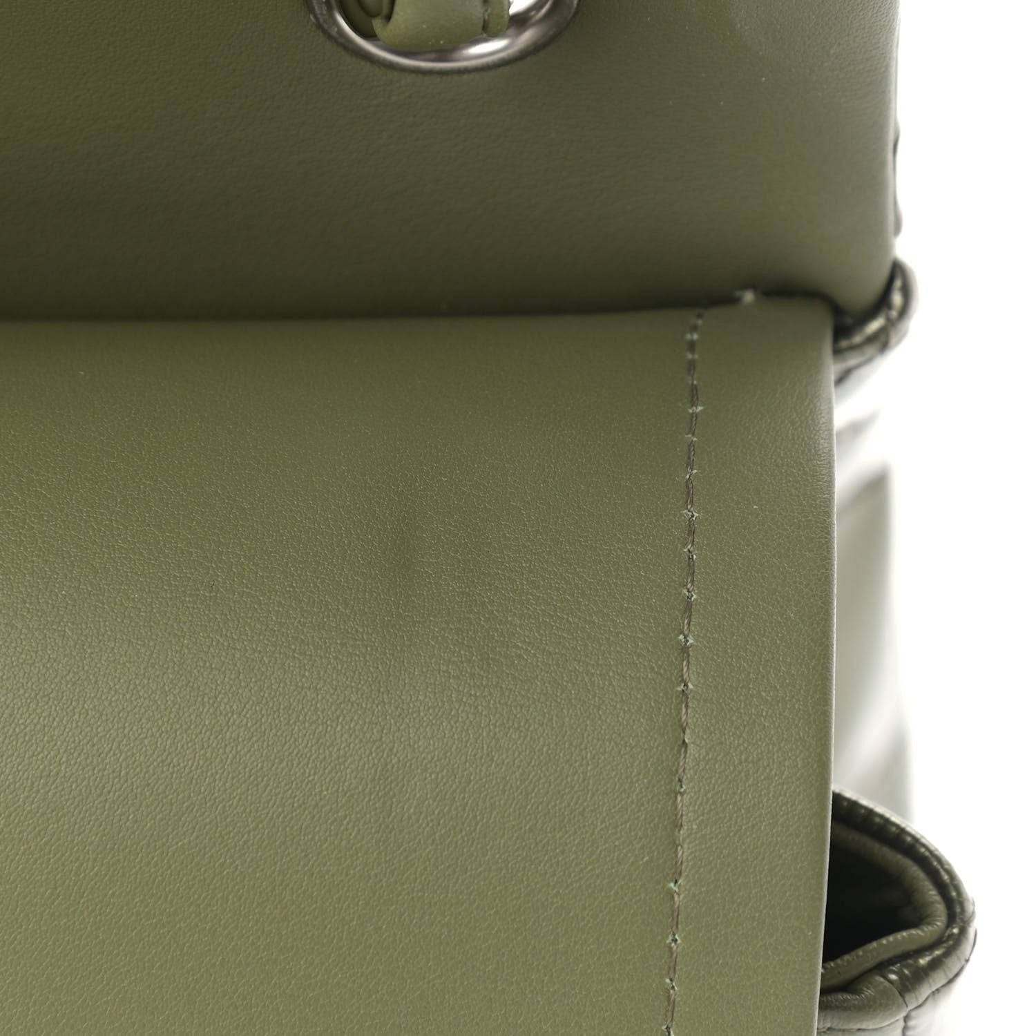 Chanel Striated Patent Quilted Jumbo Double Flap Green 12 of 12