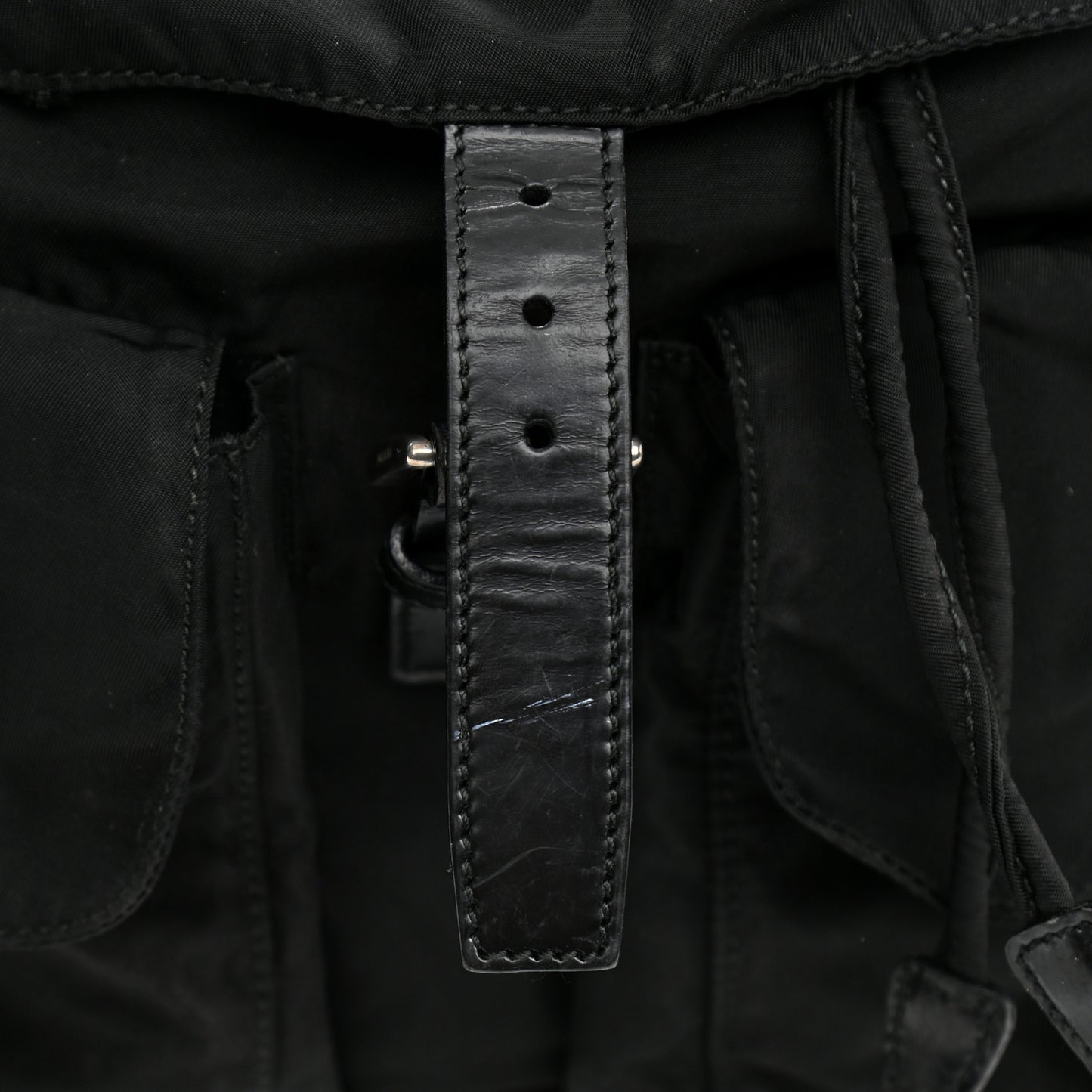 Tessuto Nylon Saffiano Medium Backpack Black