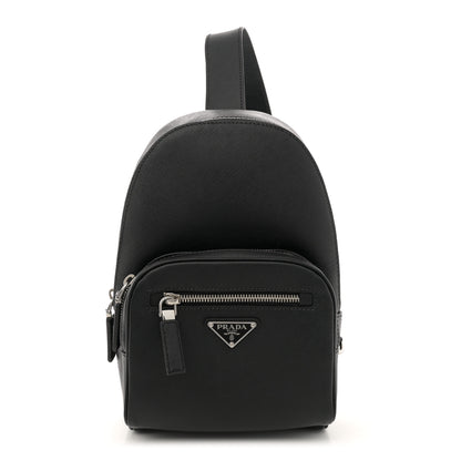 Prada Saffiano Sling Backpack Black 1 of 11