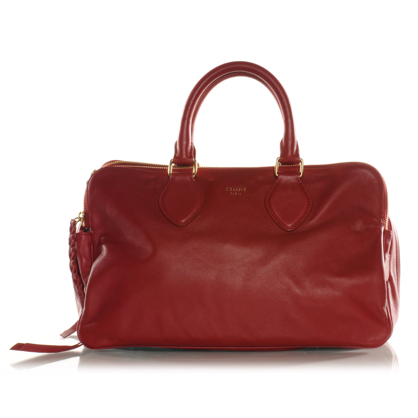 Smooth Calfskin Small Triptyque Satchel Red