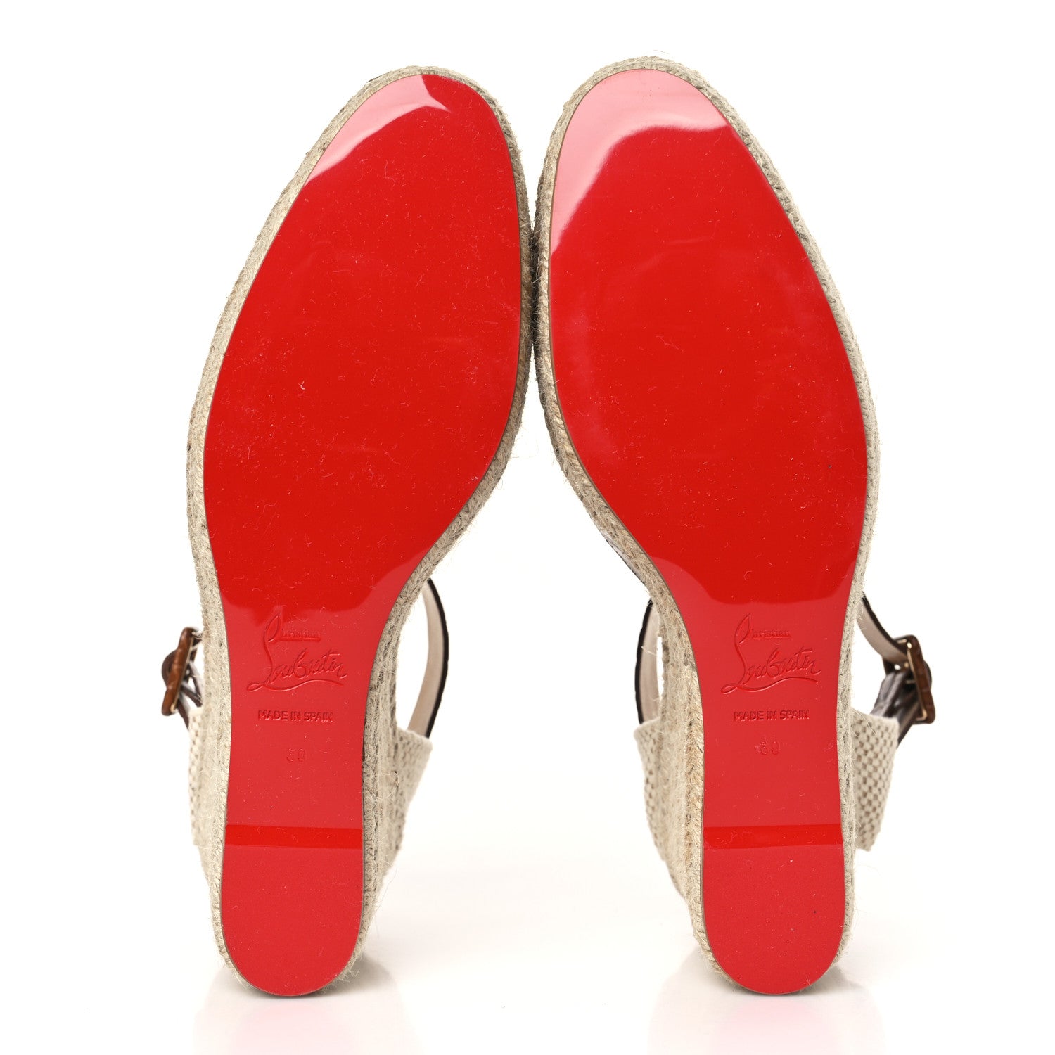 Christian Louboutin Calfskin Crocodile Embossed Amelia 90 Espadrille Wedges 39 Brown 5 of 9