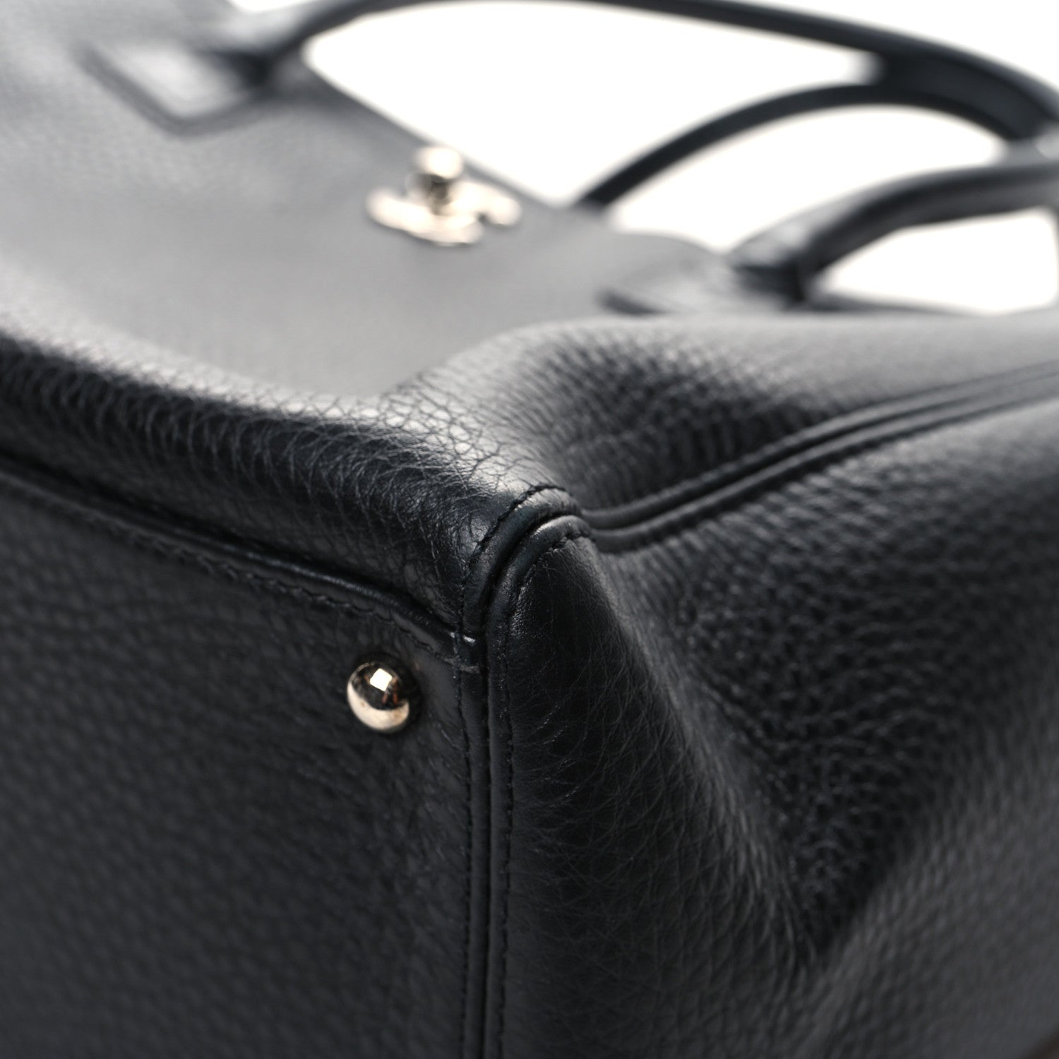 Chanel Calfskin Cerf Executive Shopper Tote Black 12 of 14