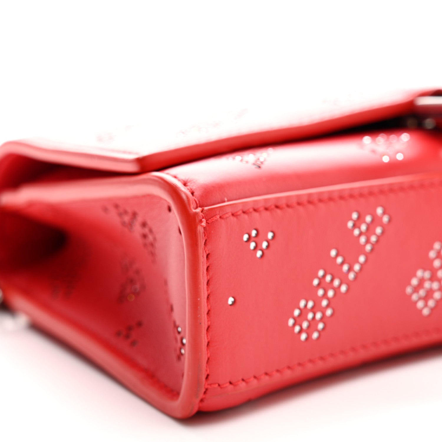 Balenciaga Metallic Smooth Calfskin Crystal Diagonal Allover Logo Hourglass Wallet Flame 7 of 8