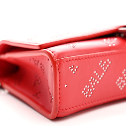 Balenciaga Metallic Smooth Calfskin Crystal Diagonal Allover Logo Hourglass Wallet Flame 7 of 8