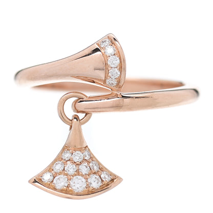 Bulgari 18K Rose Gold Diamond Divas' Dream Ring 54 7 1 of 6