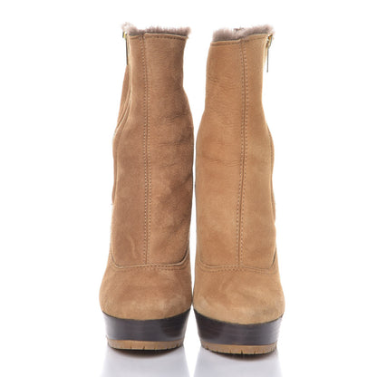 Jimmy Choo Suede Shearling Trixie Ankle Boots 35 Camel 2 of 10