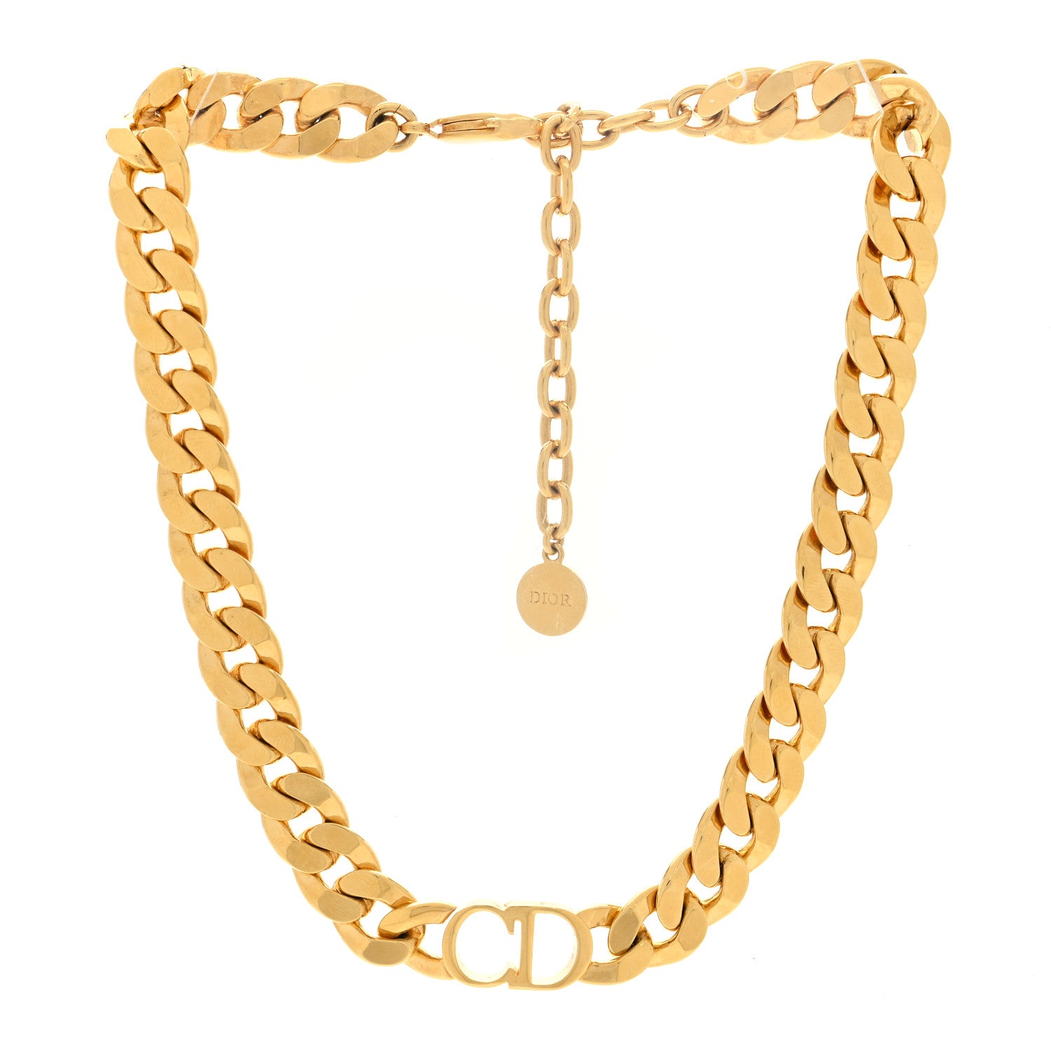 Christian Dior Metal Danseuse Etoile Chain Choker Necklace Gold 2 of 4