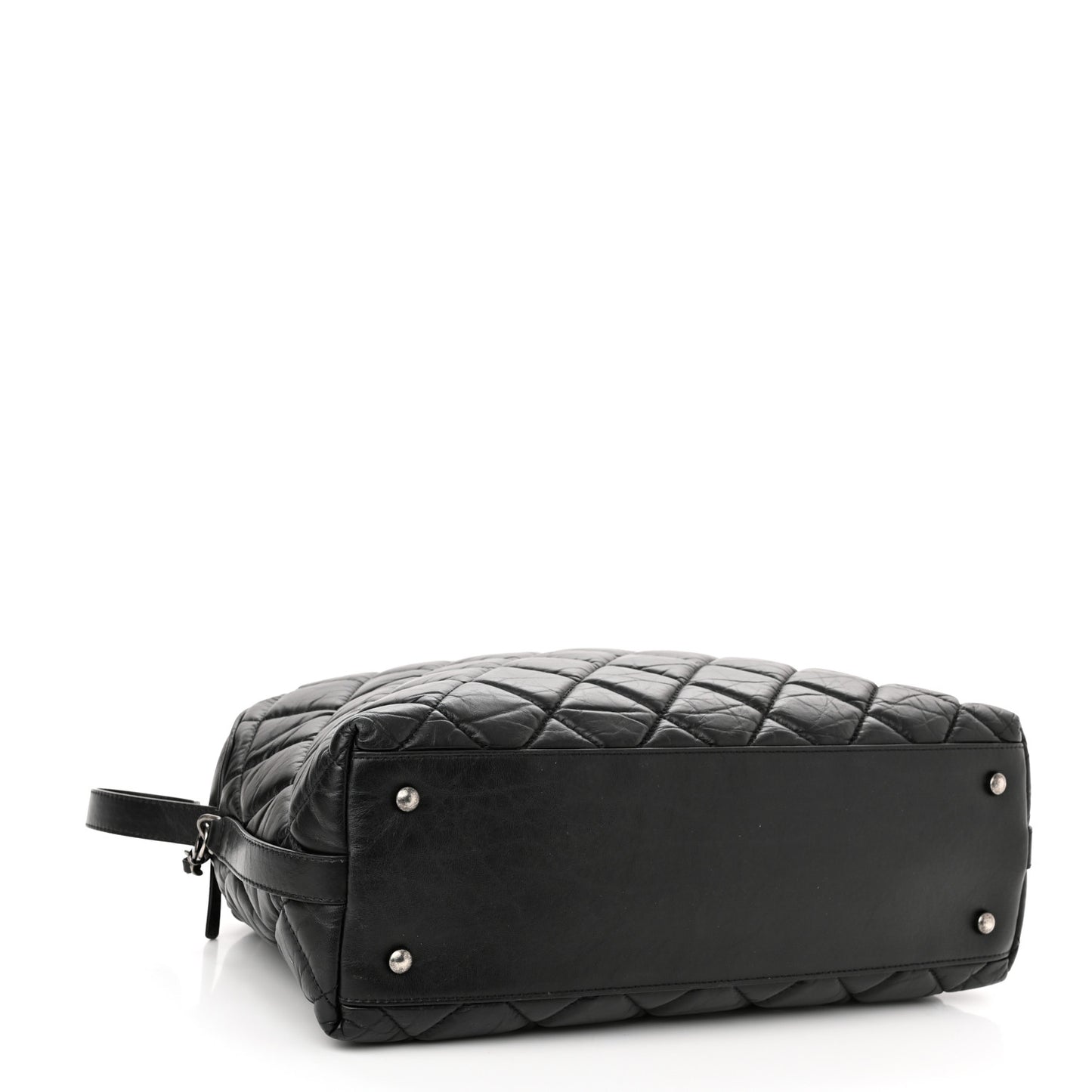 Aged Calfskin Small Bowling Bag Black