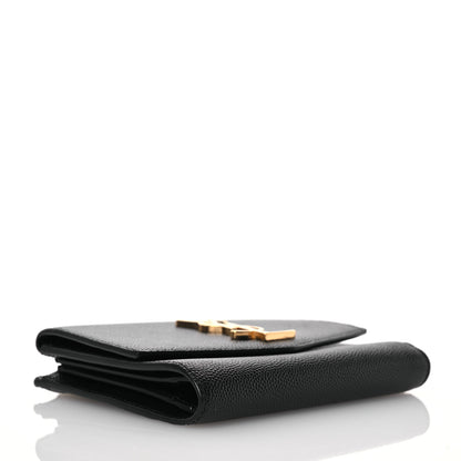 Saint Laurent Grain De Poudre Monogram Bi-Fold Wallet Black 4 of 11