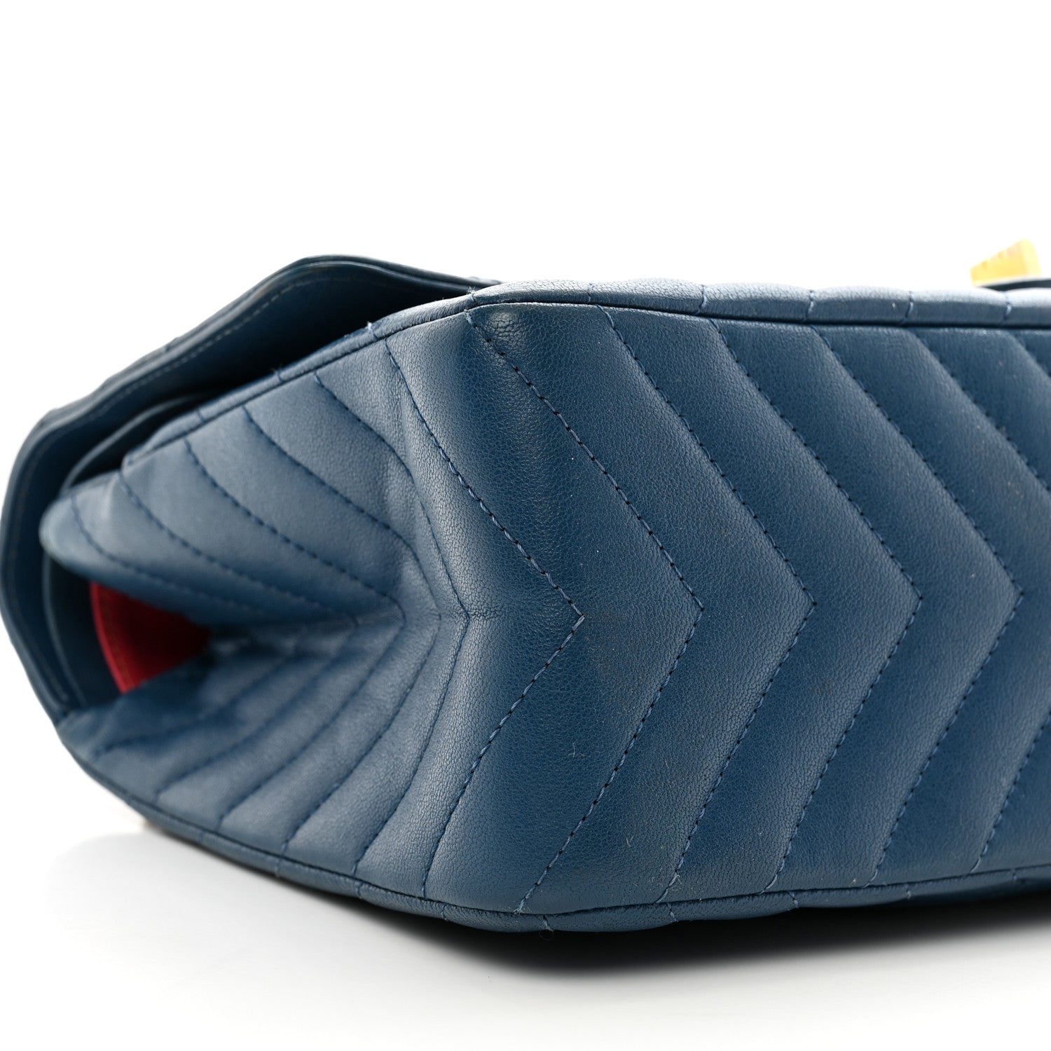 Chanel Sheepskin Chevron Quilted 2.55 Reissue 226 Flap Navy Blue 9 of 13