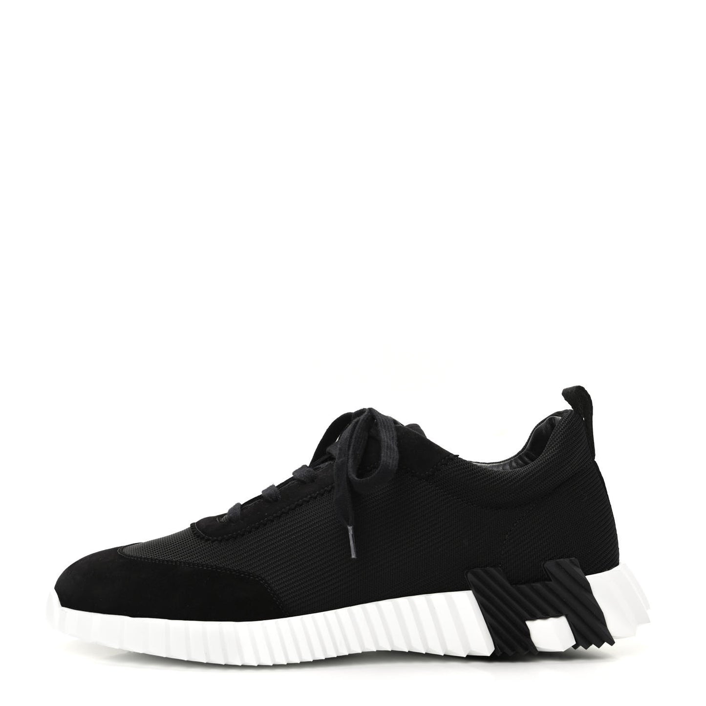 Technical Jersey Suede Goatskin Bouncing Sneakers 43 Black White