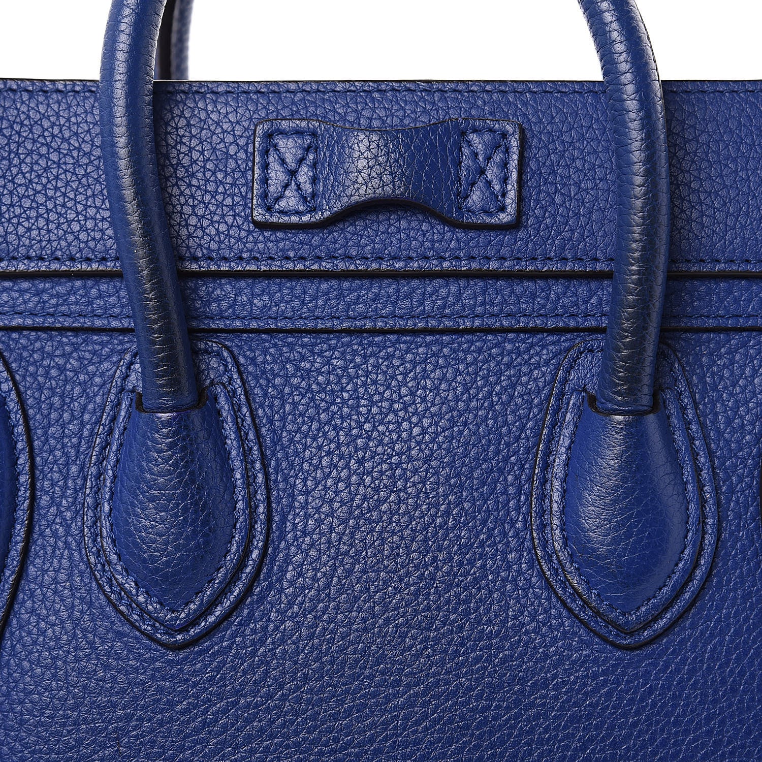 Celine Drummed Calfskin Nano Luggage Indigo 12 of 15