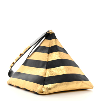 Chanel Metallic Lambskin CC Kheops Pyramid Bag Gold Black 3 of 7