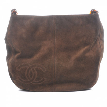 Chanel Suede Tortoise Chain CC Shoulder Bag Brown 1 of 8