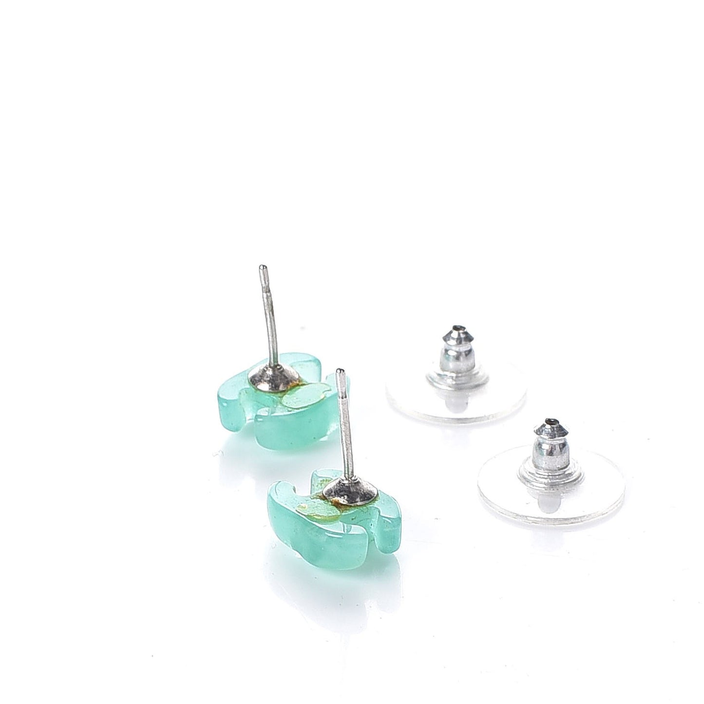 Resin Mini CC Earrings Light Green
