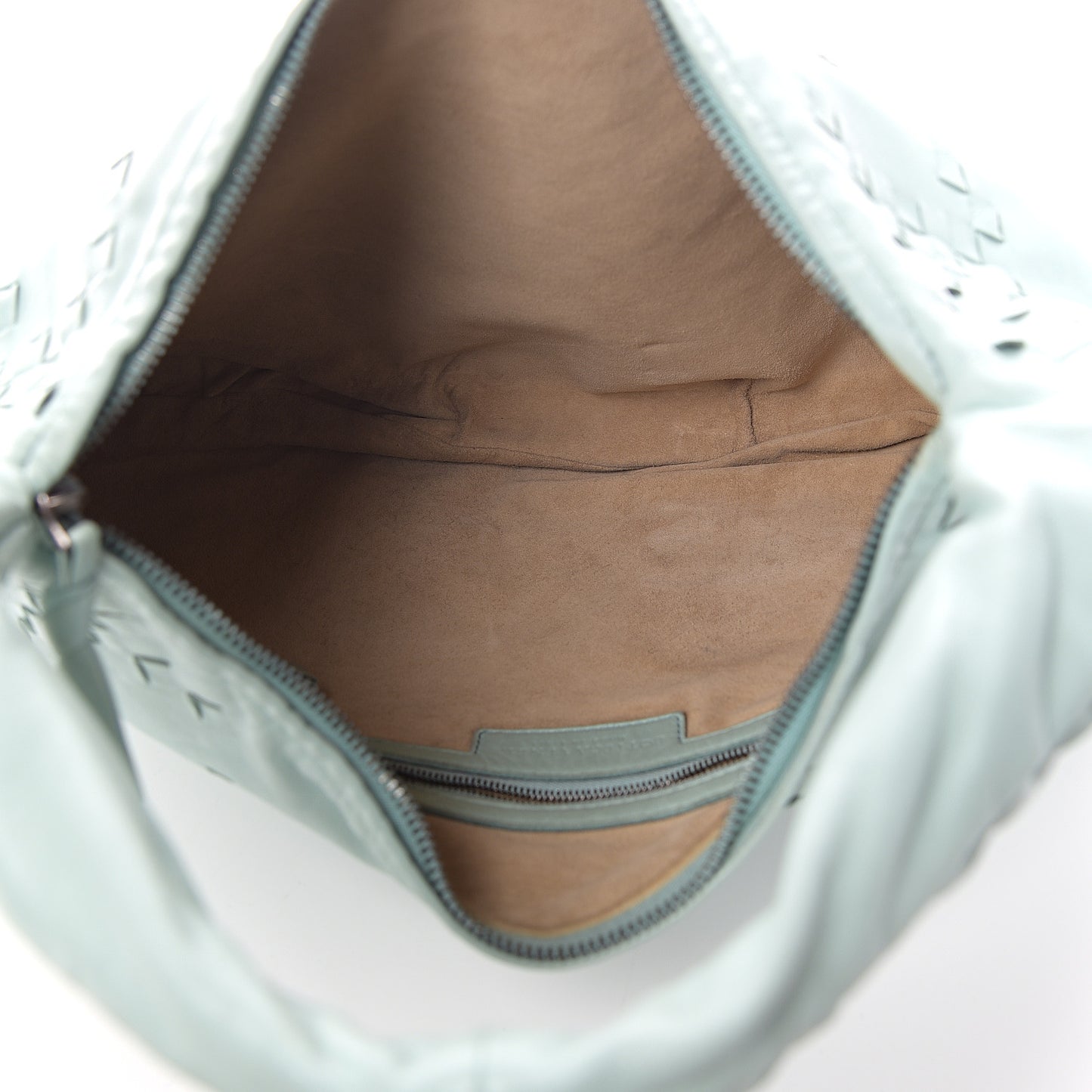 Nappa Intrecciato Medium Veneta Hobo Seafoam