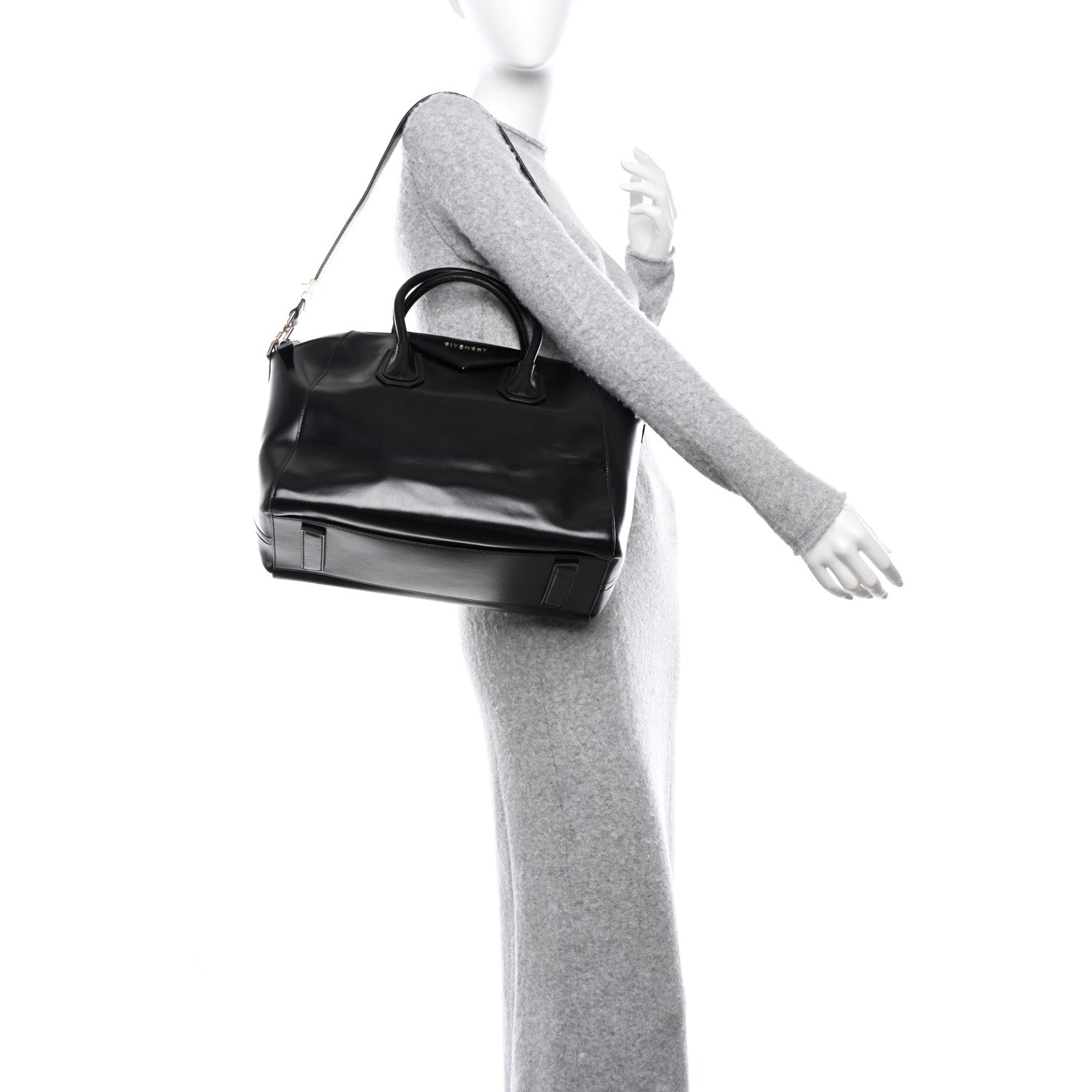 Givenchy Shiny Lord Calfskin Medium Antigona Black 2 of 12
