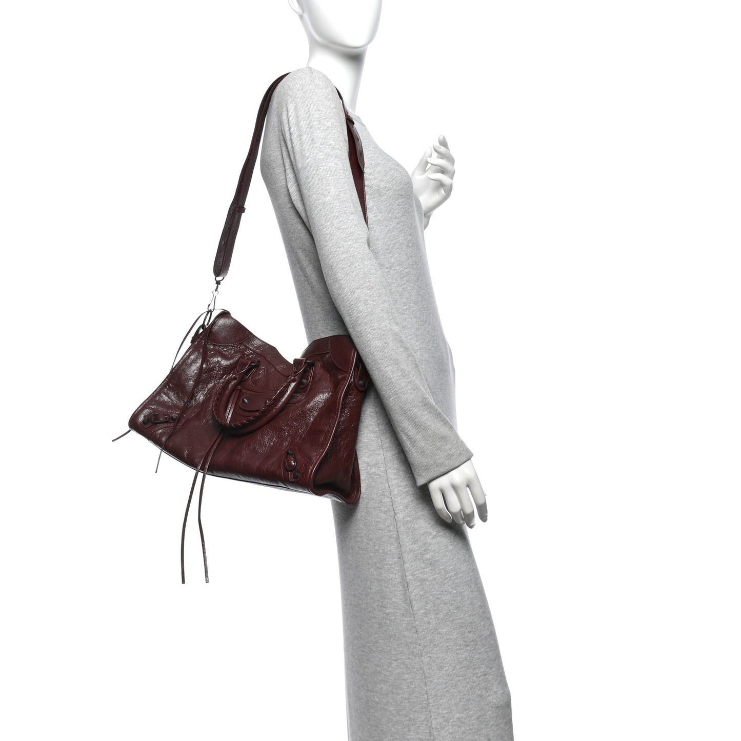 Agneau Lambskin  Classic Hardware Medium Le City Dark Burgundy