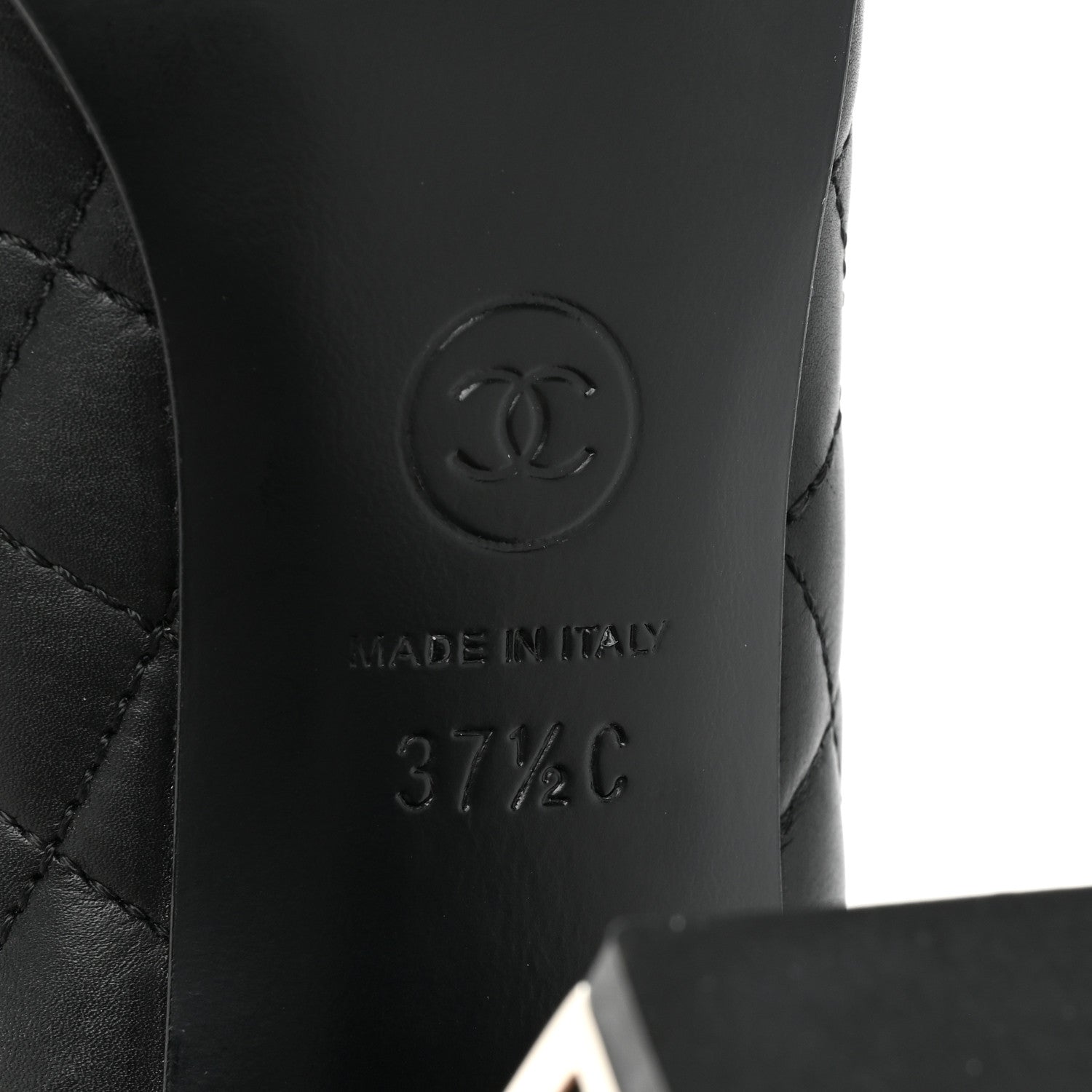 Chanel Lambskin Grosgrain Quilted Cap Toe CC Pumps 37.5 Black 6 of 11
