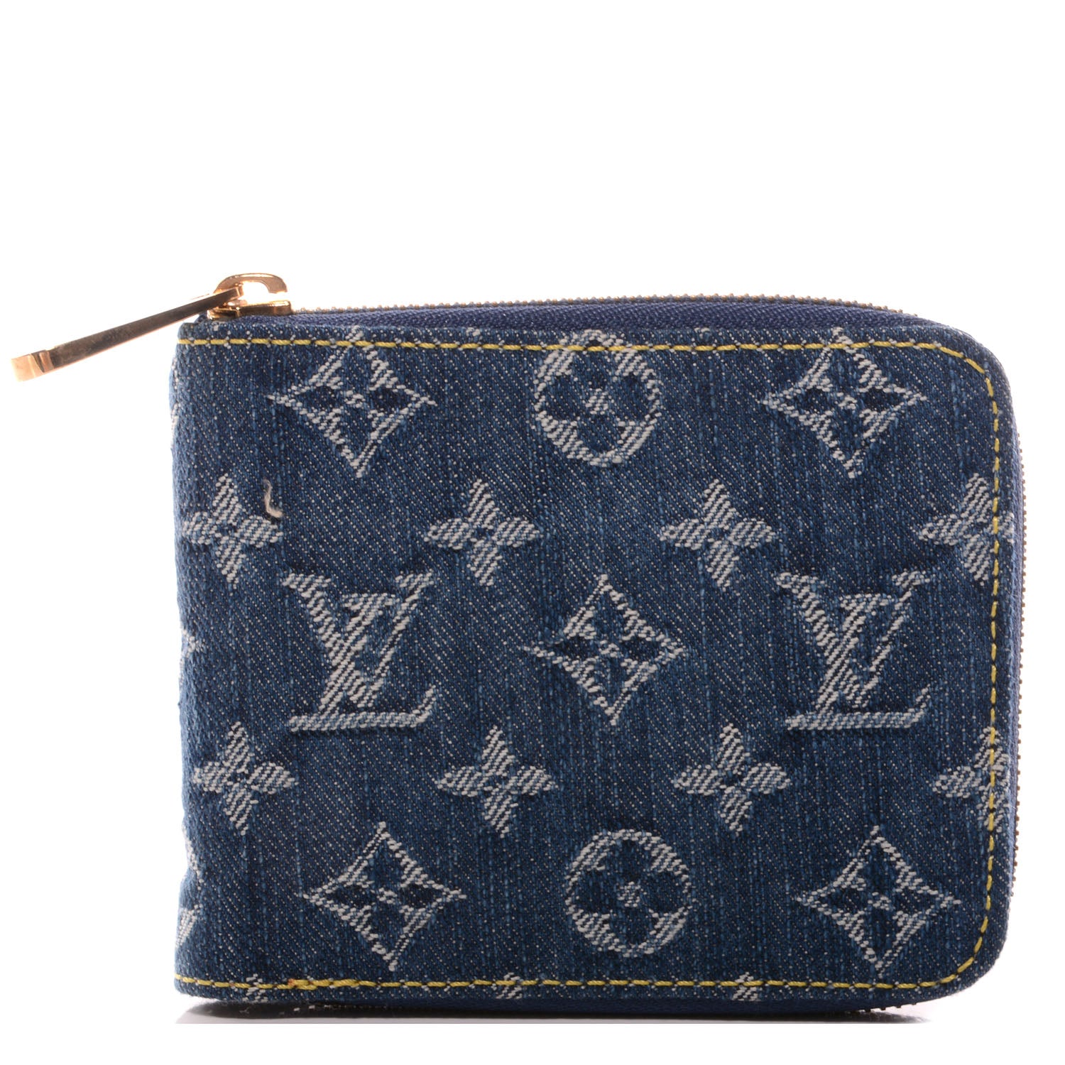 Louis Vuitton Denim Zip Compact Wallet Blue 1 of 7