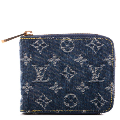Louis Vuitton Denim Zip Compact Wallet Blue 1 of 7