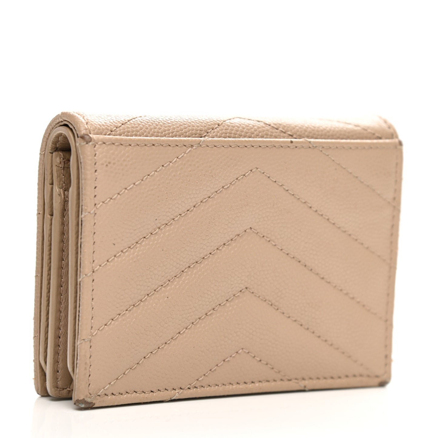 Grain De Poudre Matelasse Chevron Monogram Card Case Nude Powder