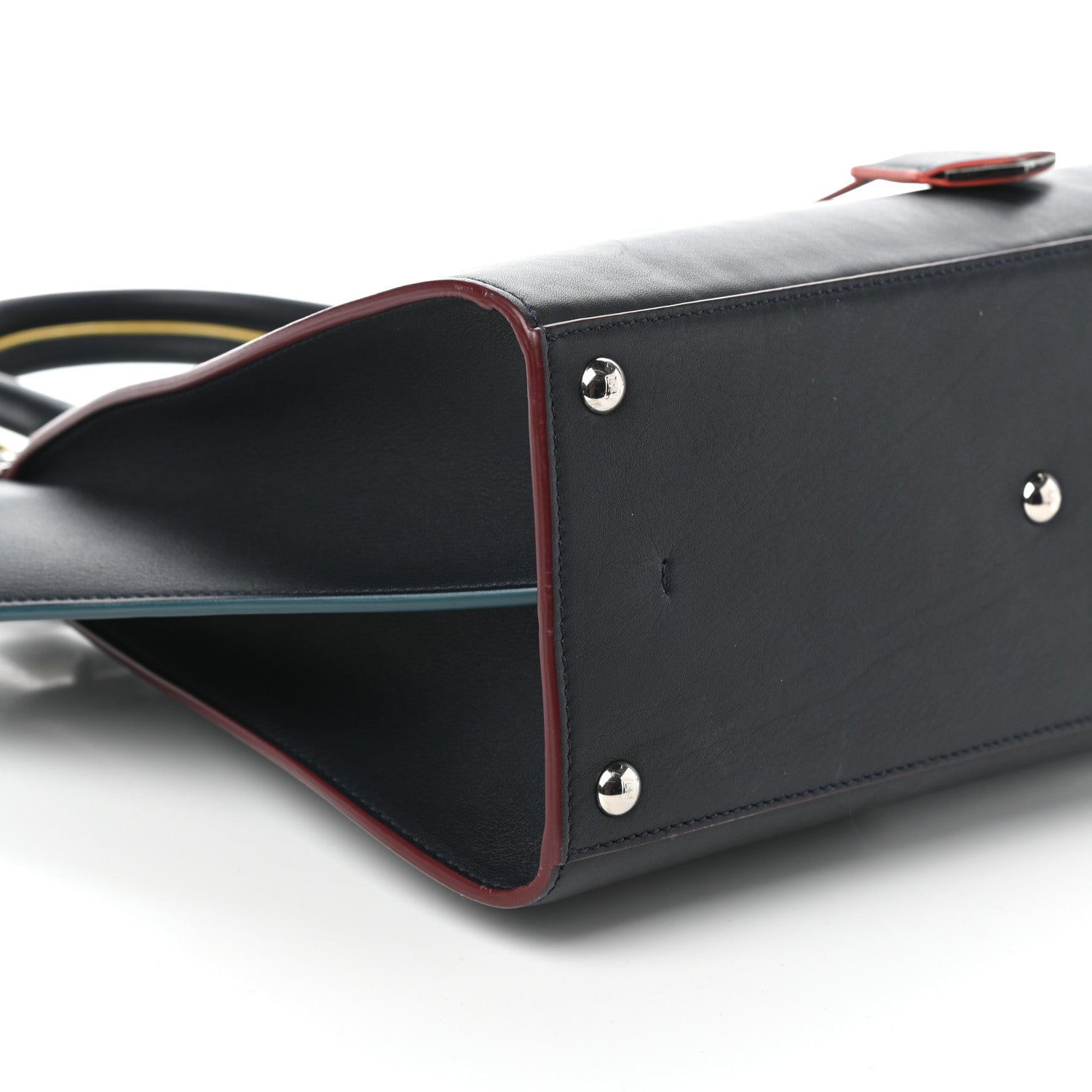 Fendi Vitello Dolce Century Petite 3Jours Tote Blue Notte 8 of 9