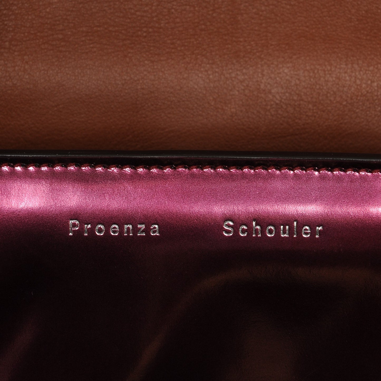 Metallic Patent Tiny PS11 Shoulder Bag Bordeaux Pink