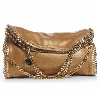 Stella McCartney Linen Falabella Metallic Gold Tote 1 of 6