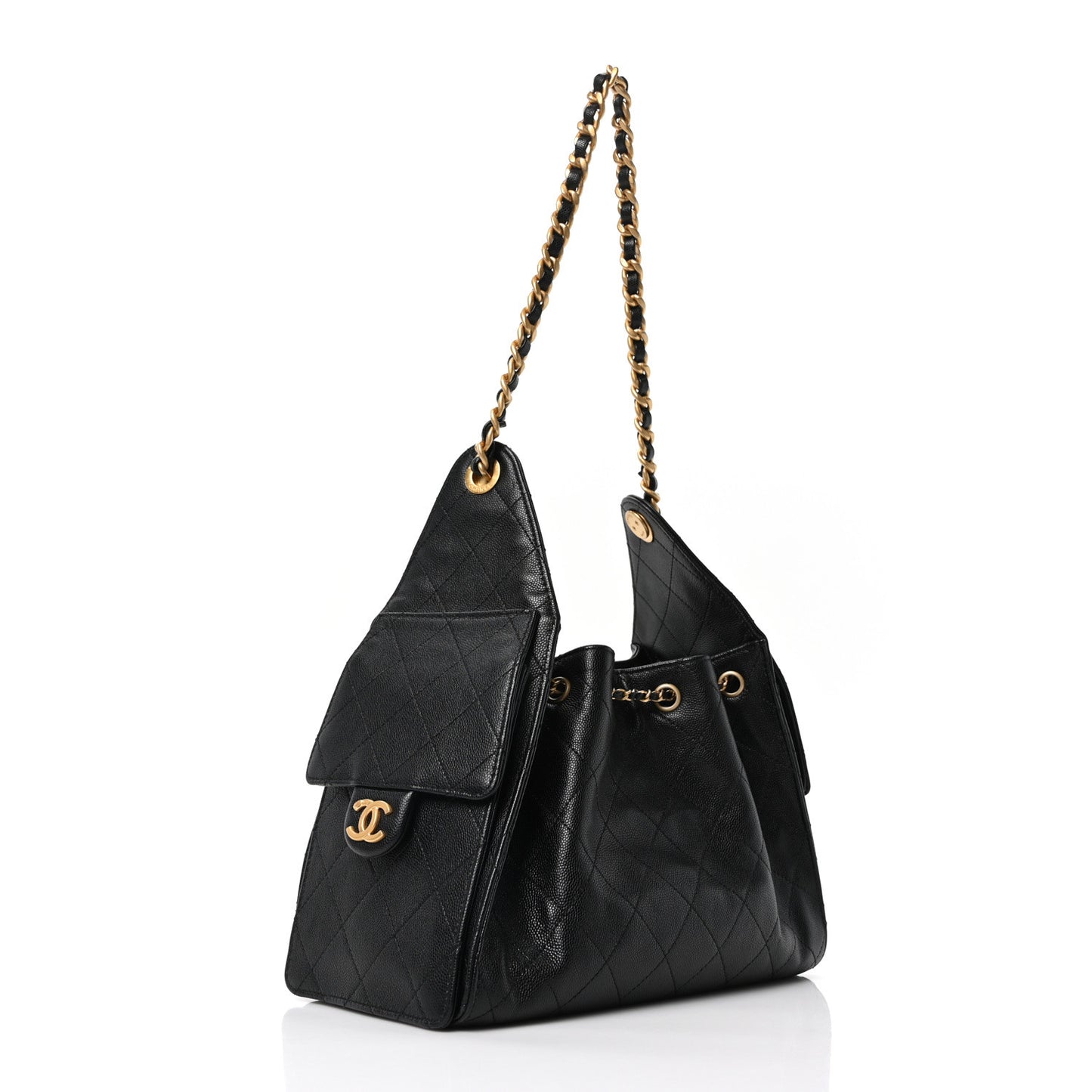 Caviar Quilted Small Chanel 25 Handbag Black