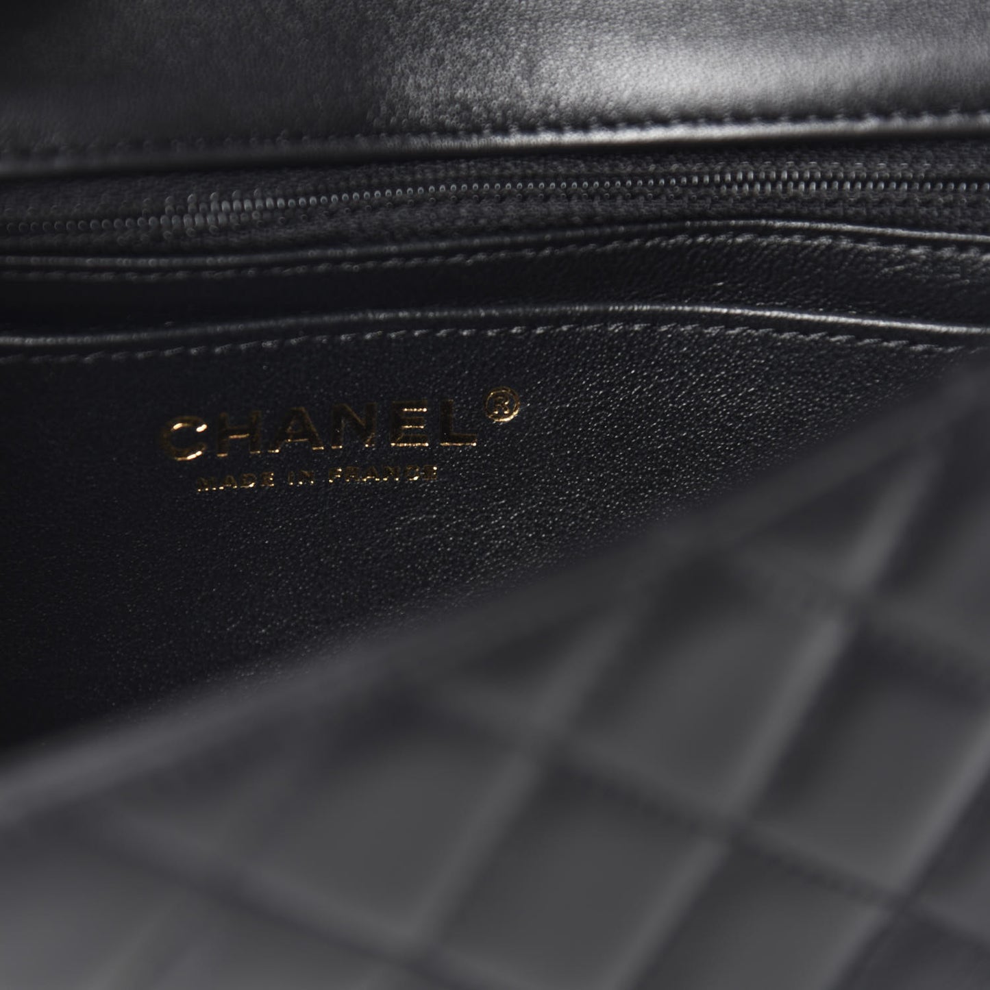 Lambskin Quilted Mini Rectangular Flap Black