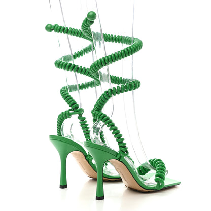 Bottega Veneta Rubber Wire Nappa Stretch 90mm Sandals 39 Grass 4 of 12