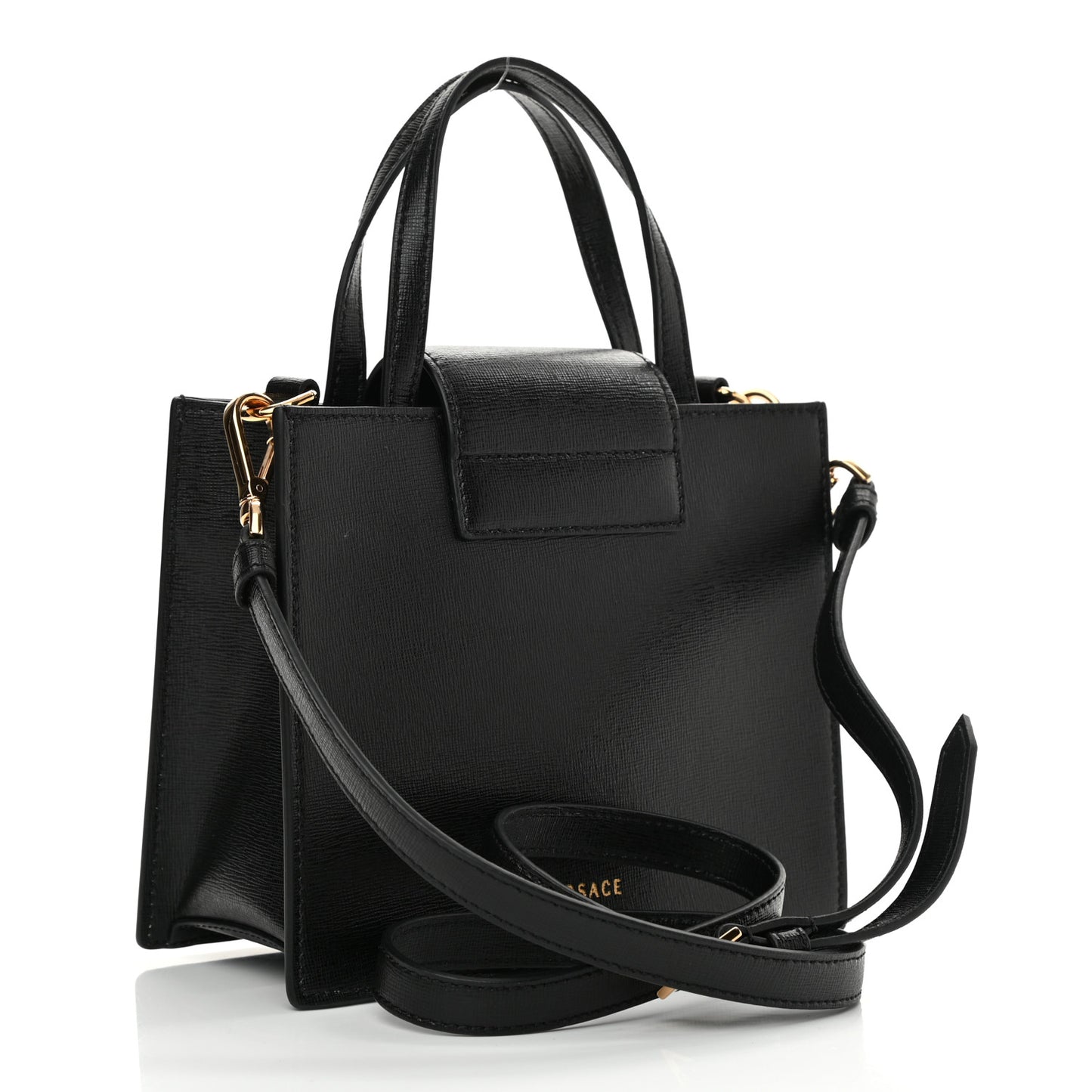 Saffiano Virtus Top Handle Shoulder Bag Black